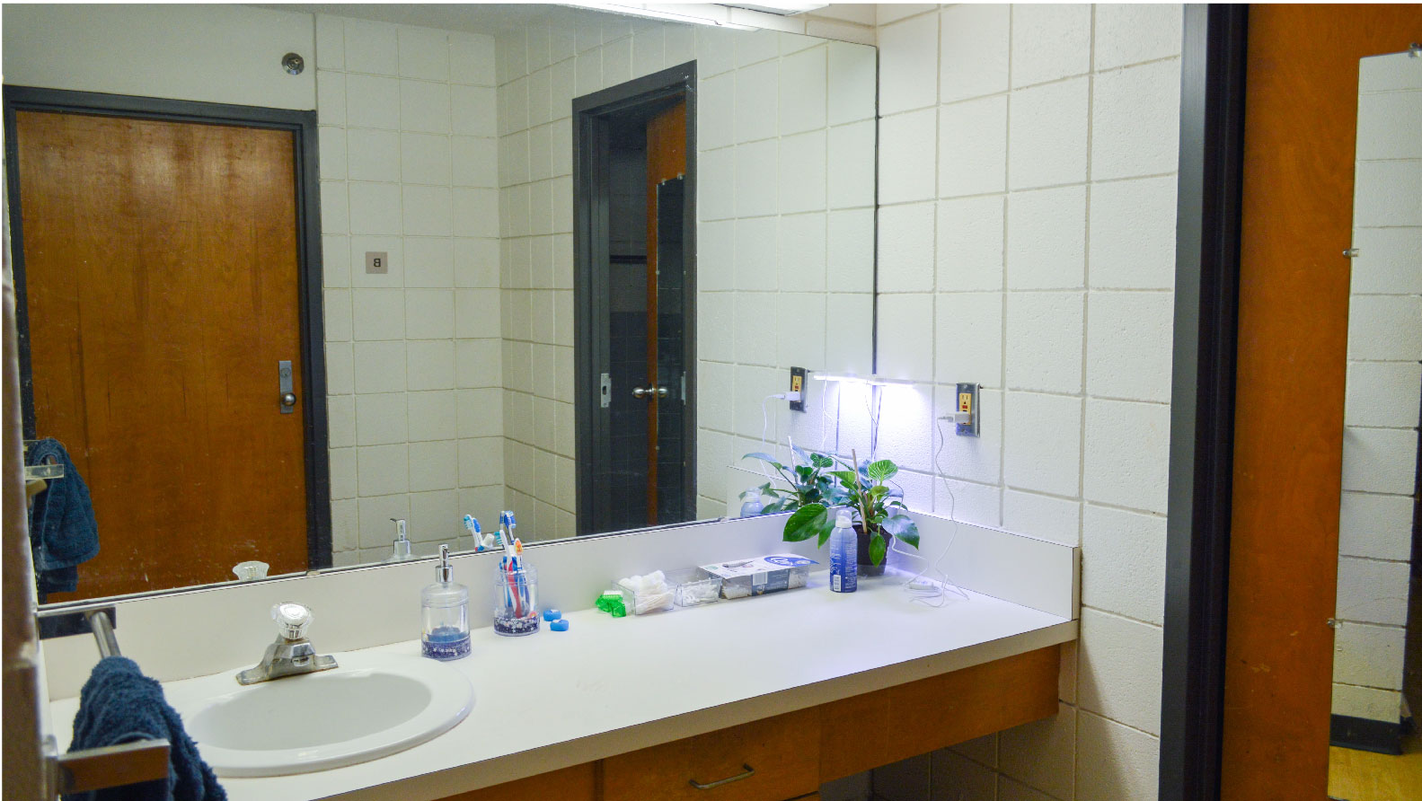 bathroom vanity area