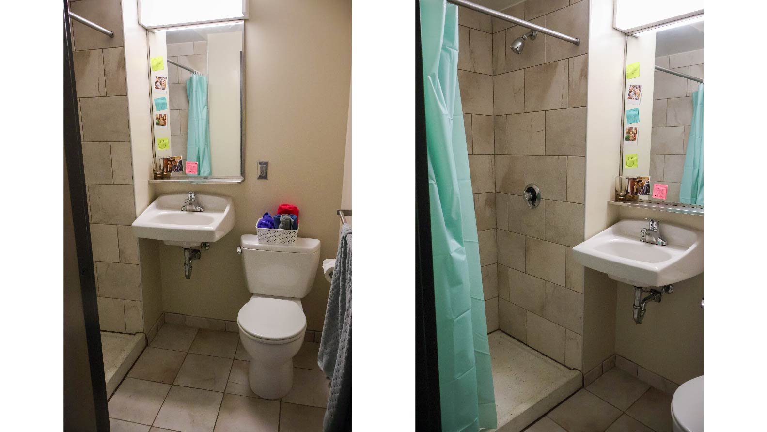 bathroom with toilet shower and sink