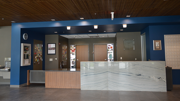 Woods Welcome Desk in Lobby