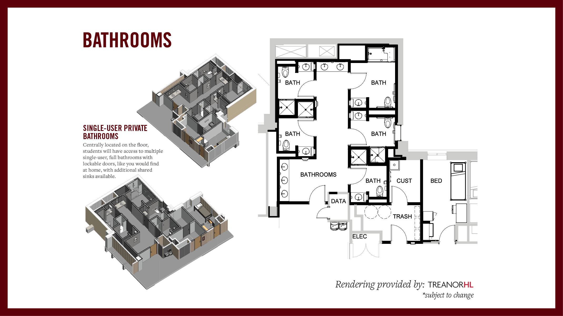 Woods Single-User Private bathroom layouts