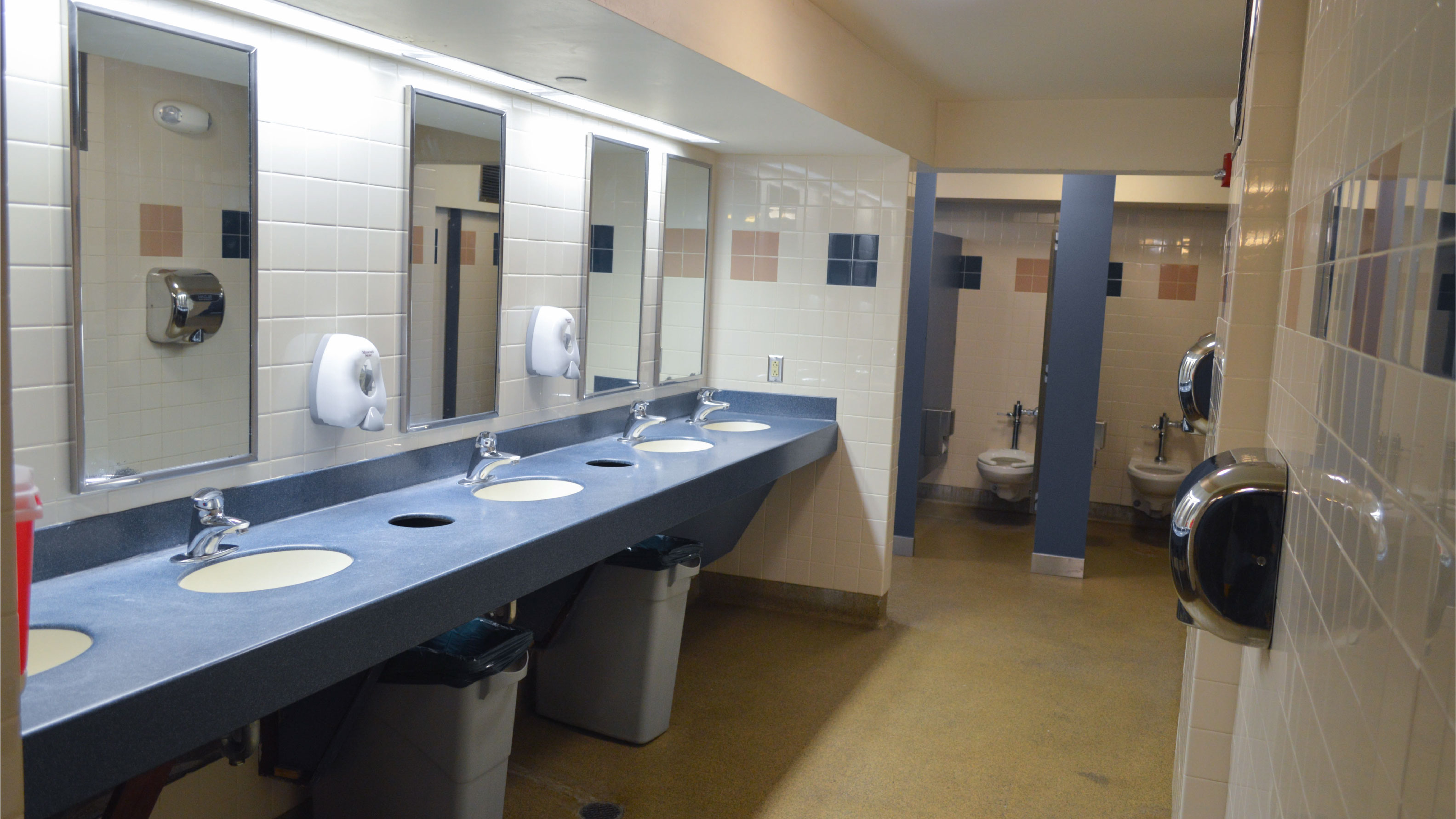 row of sinks