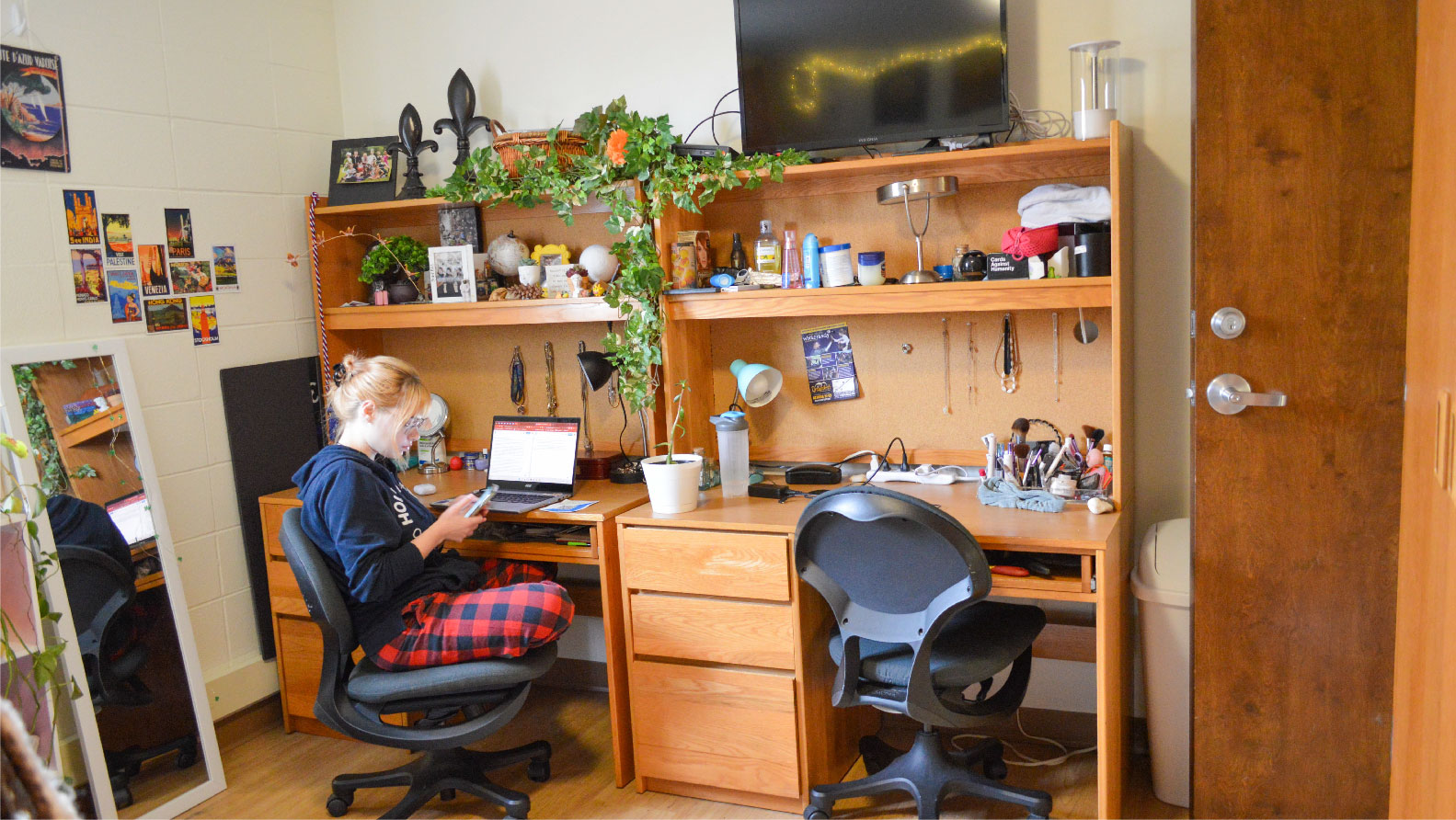 desks and chairs