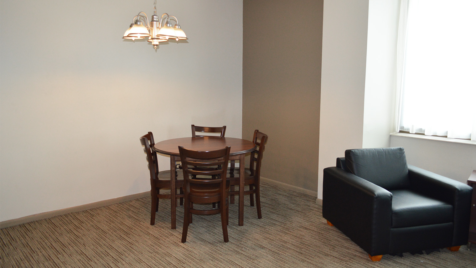 Dining room with table and four chairs