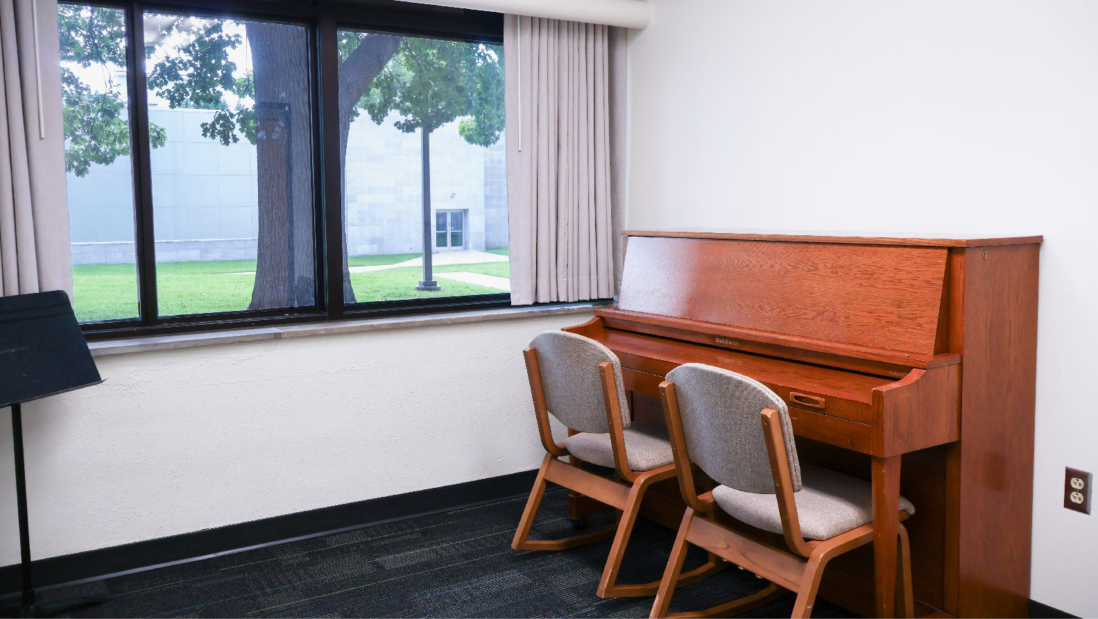 piano and chairs